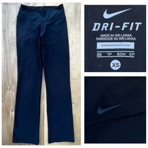 NIKE DRI FIT Women’s Black Low Rise Flare STRETCHY Gym Yoga Activewear Pants XS
